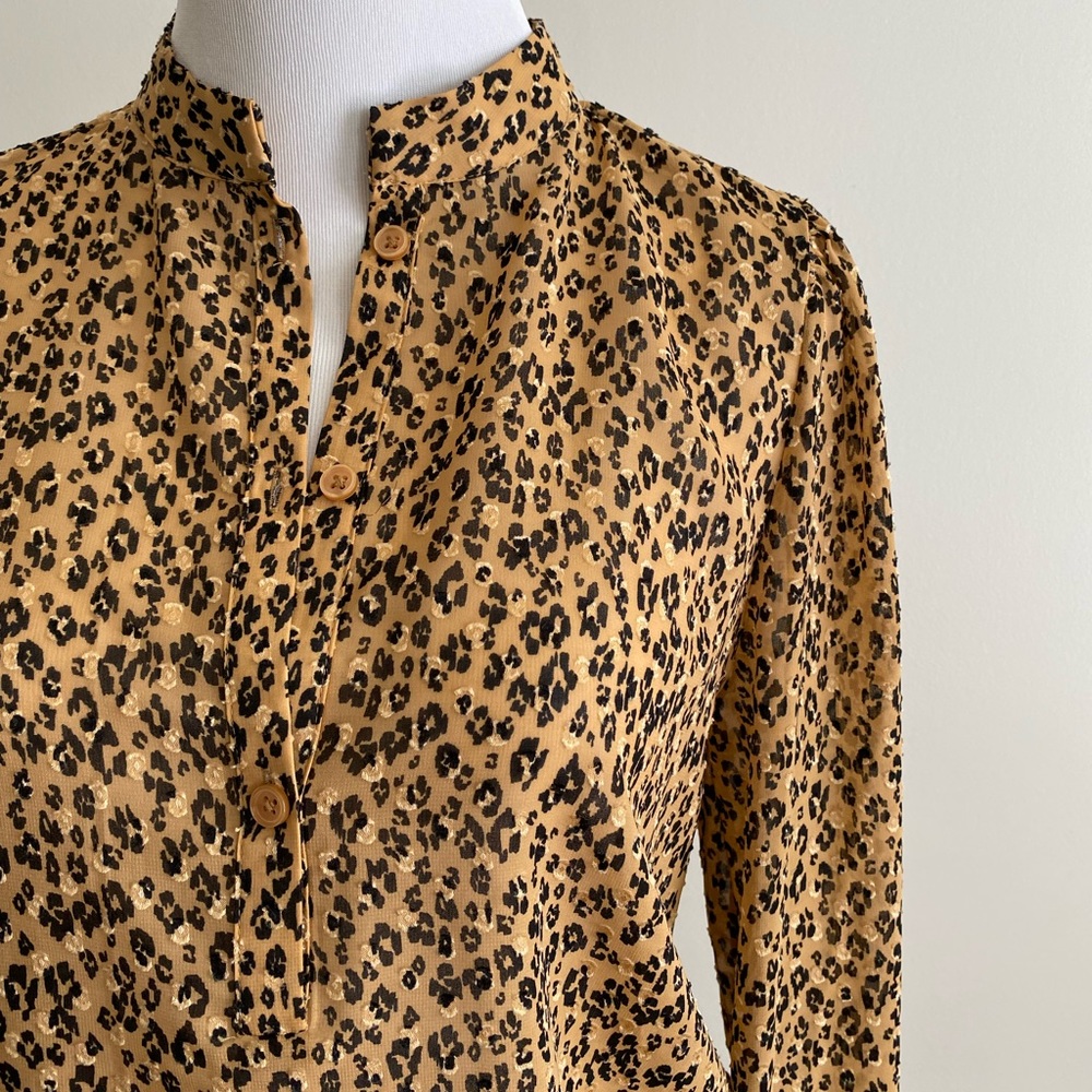 Puff Sleeve Leopard Blouse